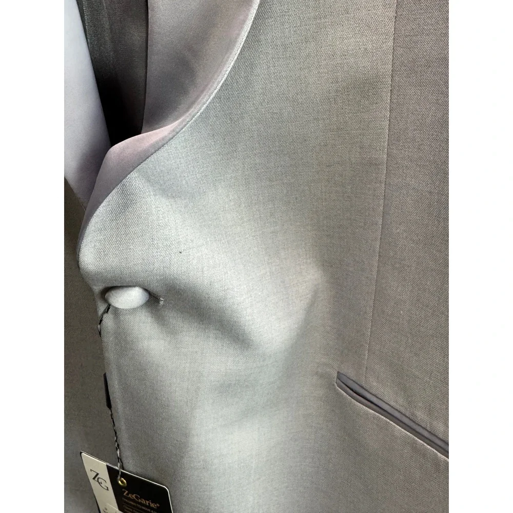 ZeGarie Mens Silver Tuxedo Jacket Shawl Lapel Modern‎ Fit MJT366-04 Grey 50R NEW